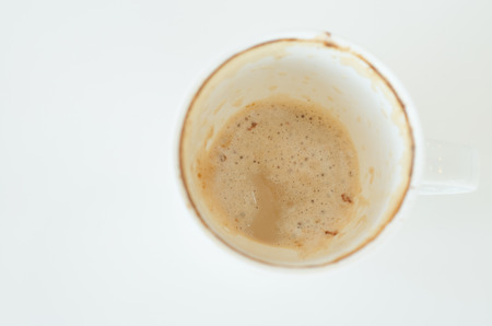 empty coffee cup on white background