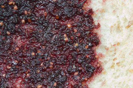 Bread with mulberry jam background