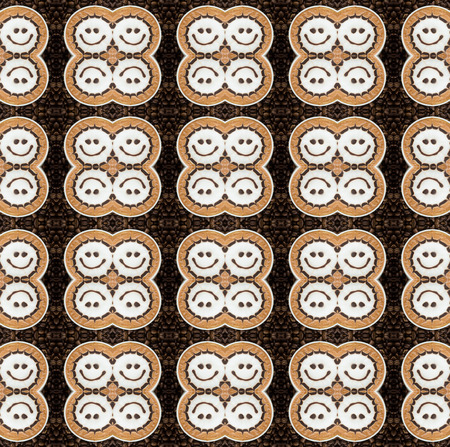 Seamless pattern with latte art coffee