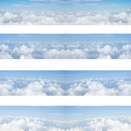Clouds and blue sky seamless pattern backgroundの写真素材