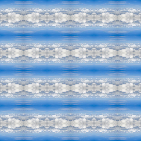 Clouds and blue sky seamless pattern backgroundの写真素材