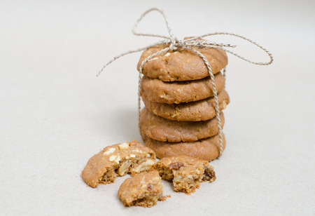 cookie on brown background