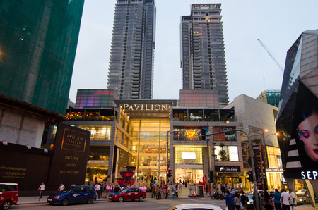 KUALA LUMPUR - MAY 8: Exterior of PAVILION on May 8, 2016 in Kuala Lumpur, Malaysia. PAVILION is the...