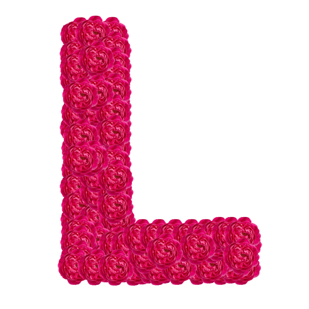 Letter L alphabet with damask rose ABC concept type as logo isolated on white background Letter L alphabet with damask rose ABC concept type as logo isolated on white background