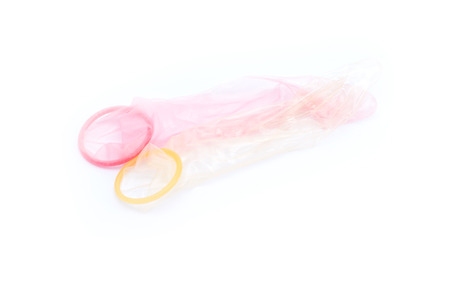 Use Condom, isolated on white background.の写真素材