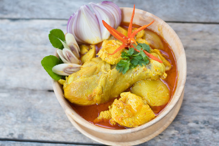 THAI YELLOW CHICKEN CURRY WITH  POTATOESの写真素材