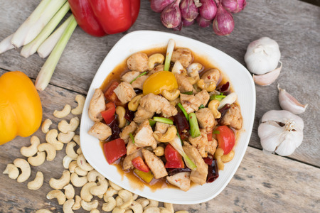 Chicken Fried with Cashew Nuts and Chiliの写真素材