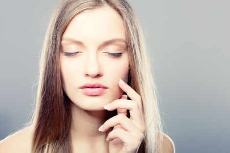 Portrait of beautiful girl - healthy skinの写真素材