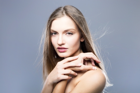 Portrait of beautiful girl - healthy skinの写真素材