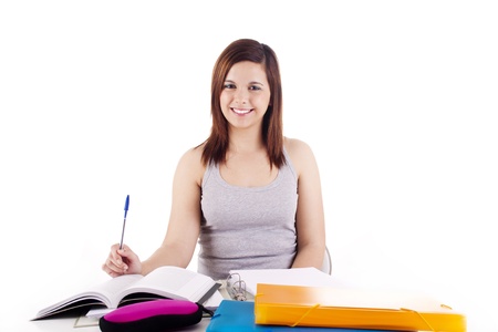 Young woman studyingの写真素材