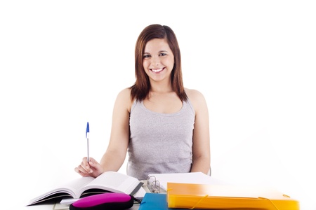 Young woman studyingの写真素材