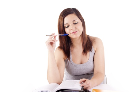 Young woman studyingの写真素材