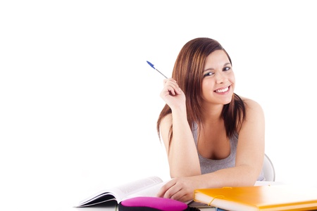 Young woman studyingの写真素材