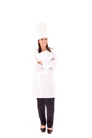 Professional cooker chef over white backgroundの写真素材