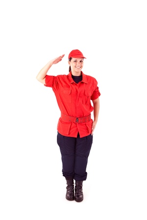 Beautiful woman with professional uniformの写真素材