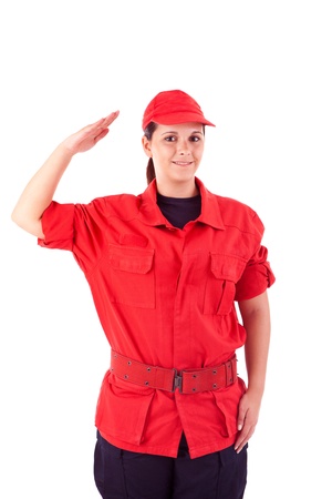 Beautiful woman with professional uniformの写真素材