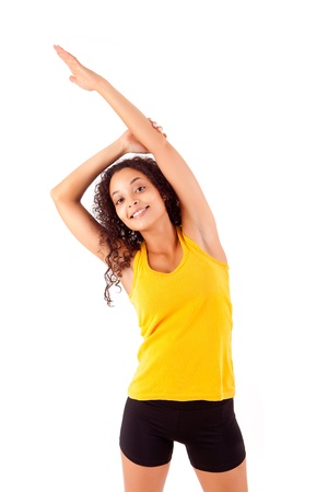 Pretty young african woman doing exercise - Fitness Conceptの写真素材