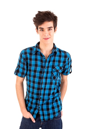 Studio picture of a young and handsome man posingの写真素材