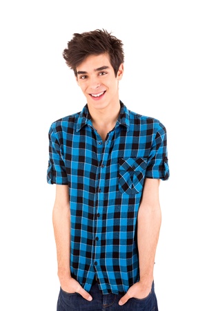 Studio picture of a young and handsome man posingの写真素材