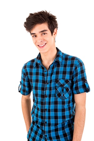 Studio picture of a young and handsome man posingの写真素材