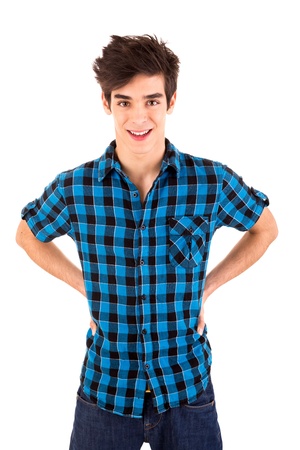 Studio picture of a young and handsome man posingの写真素材