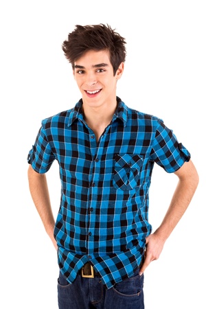 Studio picture of a young and handsome man posingの写真素材