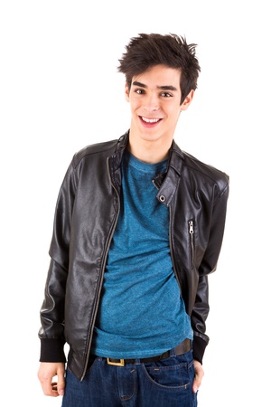 Studio picture of a young and handsome man posingの写真素材