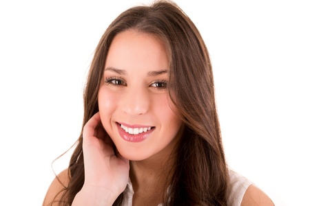 Beautiful woman smiling and posingの写真素材