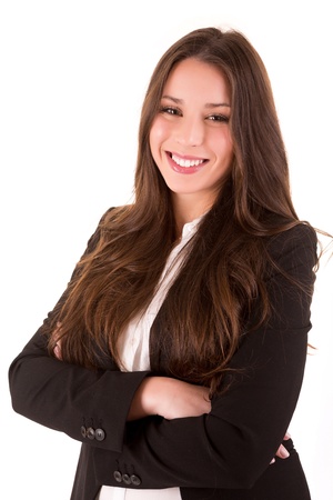 Young beautiful casual business woman posingの写真素材