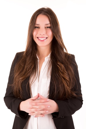 Young beautiful casual business woman posingの写真素材