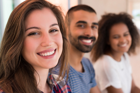 Multi-Ethnic group of students in School Campus