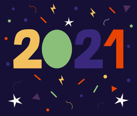 Illustration of background or postal card for 2021 New Years celebrationの写真素材