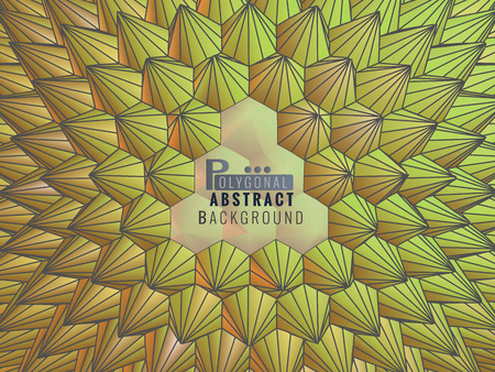 Low poly abstract geometric template background durian or spiky shape with yellow and green color toneのイラスト素材