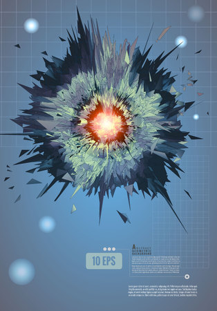 Abstract polygonal explosion graphic template backgroundのイラスト素材