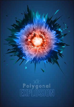 Abstract polygonal explosion graphic template backgroundのイラスト素材