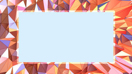 Colorful abstract vector polygonal frame with blank space white background