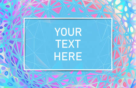 Abstract colorful round element on multi pastel color distortion polygonal background with light...