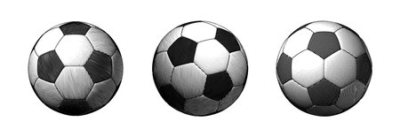 Monochrome football soccer vintage engraved drawing vector illustration in various style view point isolated on white backgroundのイラスト素材