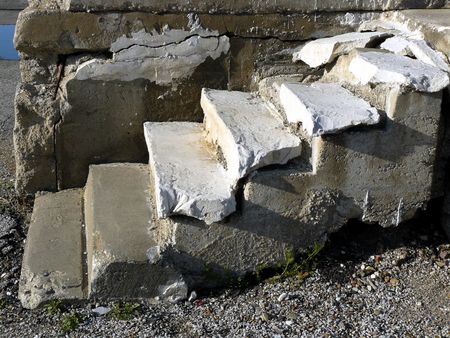 Crumbling Concrete Staircaseの写真素材