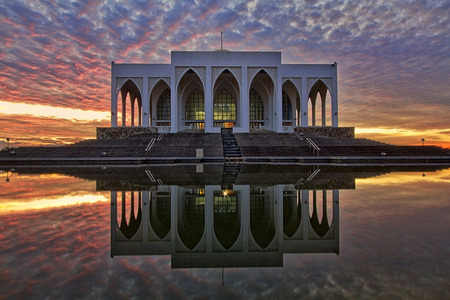 mosque at sunsetの写真素材