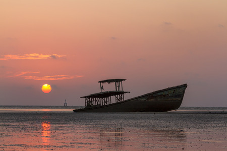 boat at sunriseの写真素材