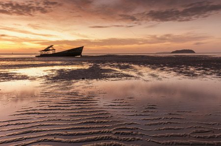 boat at sunriseの写真素材