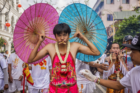Vegetarian Festival Phuket Thainadのeditorial素材