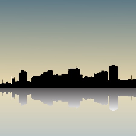 Manila Philippines skyline, view from manila bay のイラスト素材