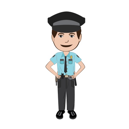 illustration of police officer isolated in white background.