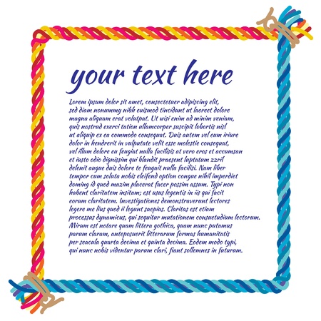 illustration of a colorful rope frame for background use のイラスト素材