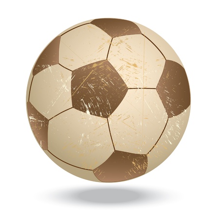 illustration of highly rendered vintage soccer ball, football, isolated in white backgroundのイラスト素材