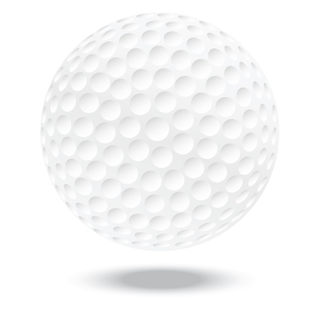 illustration of highly rendered golf ball, isolated in white background   のイラスト素材