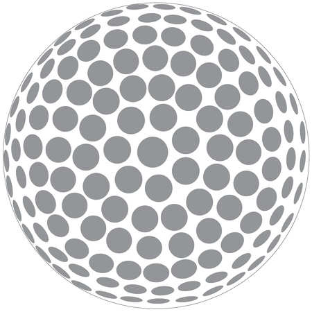 illustration of a golfball outline isolated in white backgroundのイラスト素材