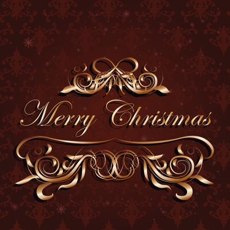 illustration of gold and brown, red christmas background のイラスト素材